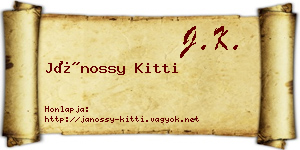 Jánossy Kitti névjegykártya